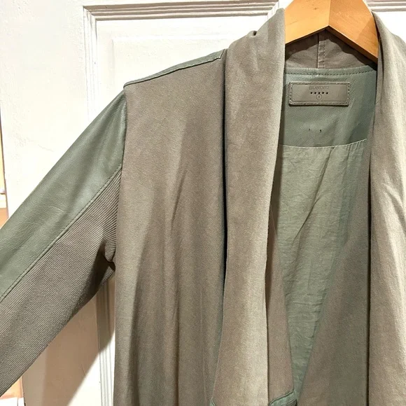 BlankNYC Olive Green Vegan Leather Moto Jacket Size S - Picture 6 of 13